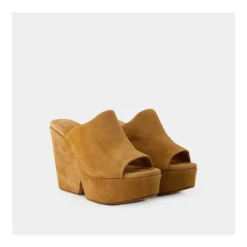 Clergerie Stiletter*Wedge Platform Mules Brun