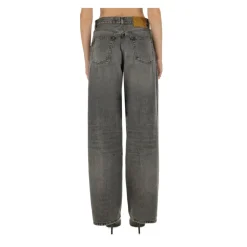 Haikure Jeans*Wide Leg Distressed Denim Jeans Grå
