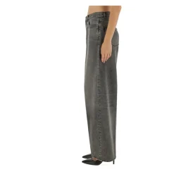 Haikure Jeans*Wide Leg Distressed Denim Jeans Grå