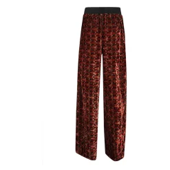 Obidi Bukser*Wide-Leg Bukser i Trykt Fløjl Rød