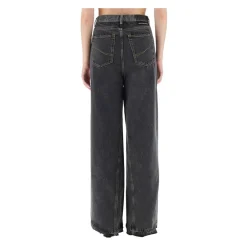 Stella McCartney Jeans*Wide-Leg Jeans med Kontrastdenim Sort